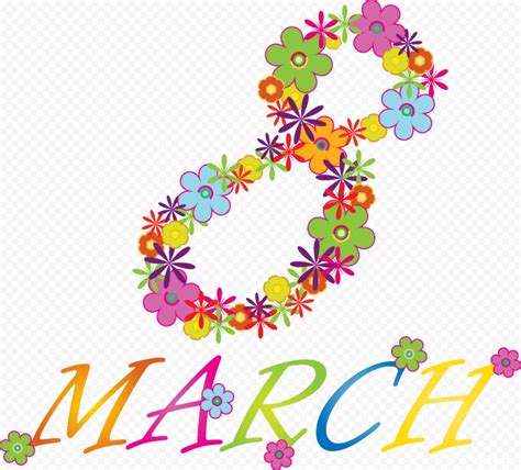 8 March Flowers Colors Clipart | Citypng