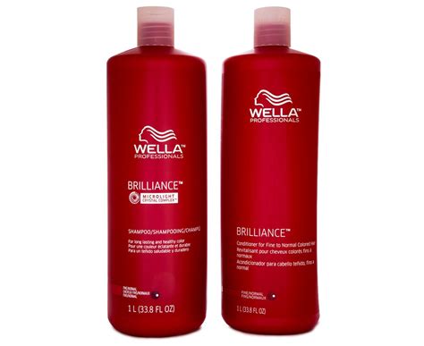 Wella Brilliance Shampoo and Conditioner Liter Duo for Fine Colored ...