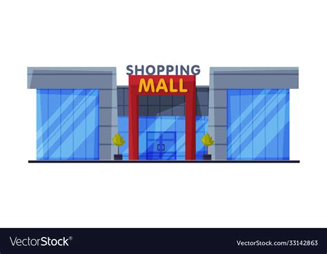 Shopping mall modern center building Royalty Free Vector