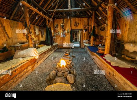 Interior of viking settlement sod house hi-res stock photography and images - Alamy