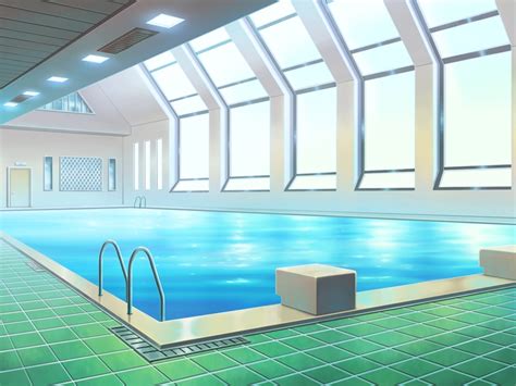 Anime Landscape: Sport Swimming pool (Anime Background) | Anime background, Swimming pools, Pool