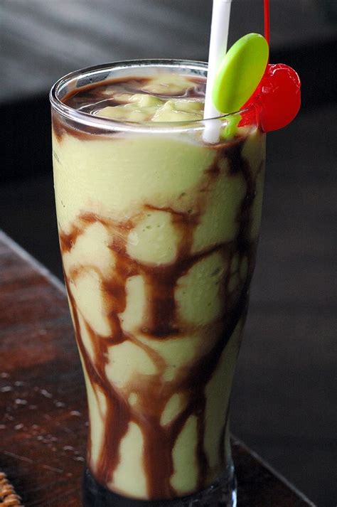 Indonesian-style avocado shake with chocolate syrup and condensed milk - AvenueSixty