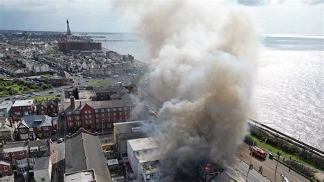 Blackpool hotel fire as inferno rips through building and sends smoke across sky - Mirror Online