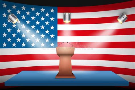 Podium Tribune with Symbol of USA Election 2020 Stock Vector - Illustration of primary, meeting ...