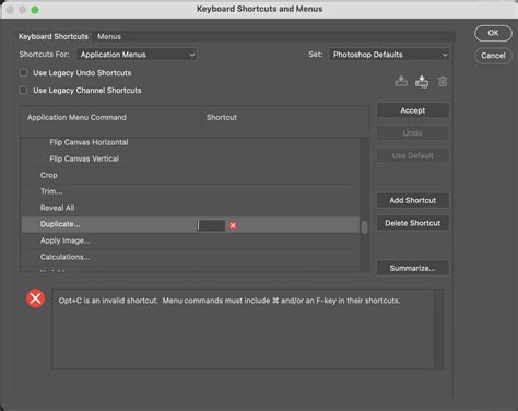 Photoshop Keyboard shortcut settings requires imme... - Adobe Community ...