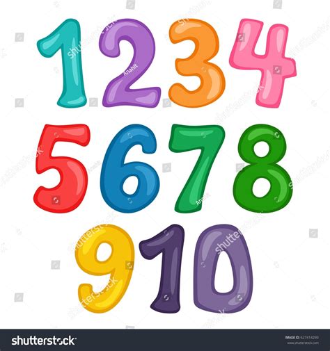 Cartoon Colorful Numbers One Ten Stock Vector (Royalty Free) 627414293 ...