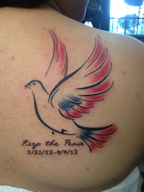 Dove tattoo. Tribute to my dad. | Dove tattoos, Peace dove tattoos, Mom ...