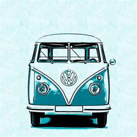 Vw Digital Art - Vw Van Graphic Artwork by Edward Fielding | Vw art ...