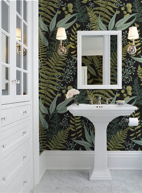 Merritt Botanical Fern Wallpaper Mural Wall Décor Decal Easy Install ...