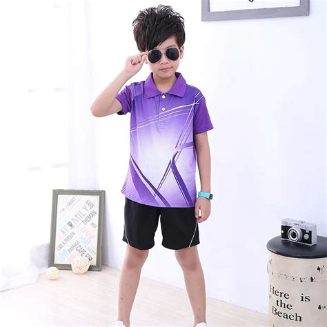 Free print Children Tennis clothes boy sports shirt , Sports children table tennis sets girl ...