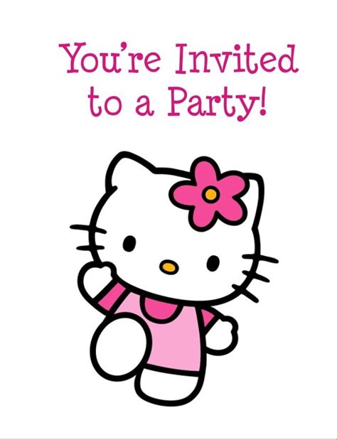 Hello Kitty FREE Printable Birthday Party Invitation Personalized Party Invites