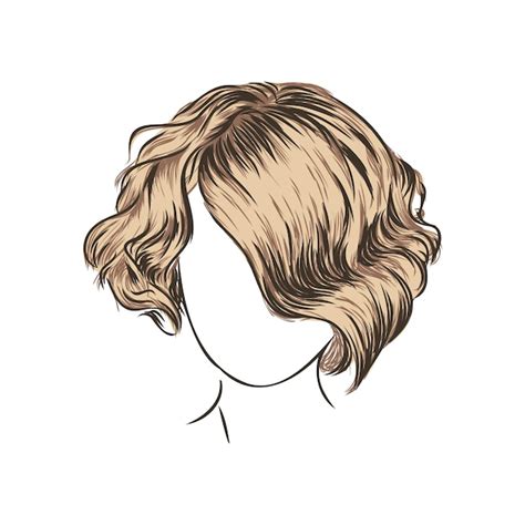 Premium Vector | A sketch of a female hairstyle. A freehand vector ...