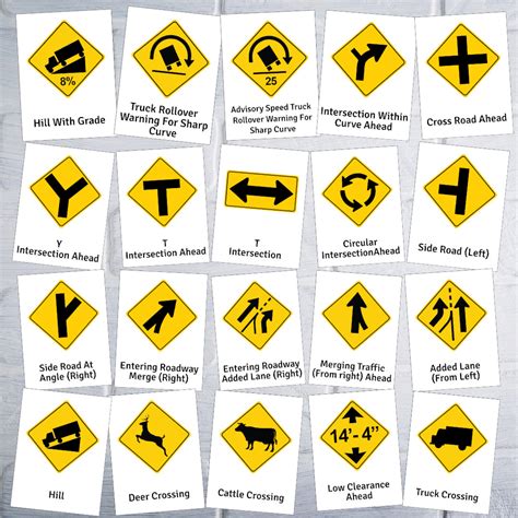 USA Traffic Signs, Road Signs Test Flash Cards, USA Warning Signs, Street Signs Flashcards, Road ...