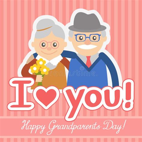 Vector Illustration. Happy Grandparents Day. Stock Vector - Illustration of people, graphic ...