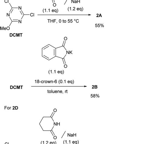 Synthesis of chlorotriazines (2A, 2B, and 2D) | Download Scientific Diagram