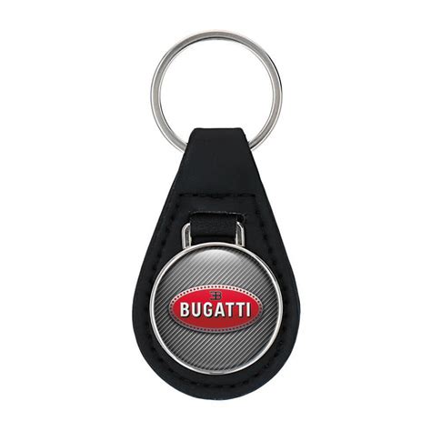 Bugatti Key Fob Leather Carbon Red Design | Keychains | Accessories | X-Sticker