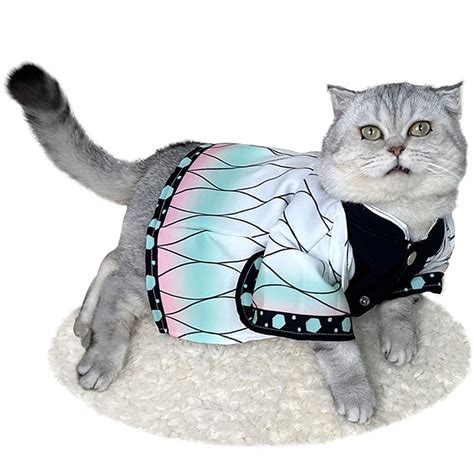 Buy Cat Costume Anime Cat Clothes Cat Halloween Costume Kochou Shinobu Cosplay for Small Dogs ...