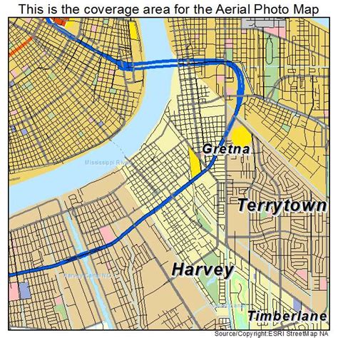 Aerial Photography Map of Gretna, LA Louisiana