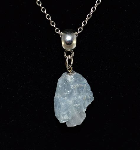 Celestite Necklace, Healing Raw Celestite Necklace, Raw Celestite ...