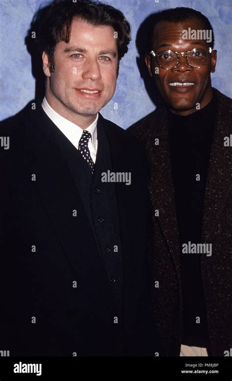 John Travolta and Samuel L. Jackson during "PulpFiction" press ...