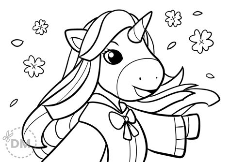 Beautiful Unicorn Girl Coloring Page For Free - diy-magazine.com