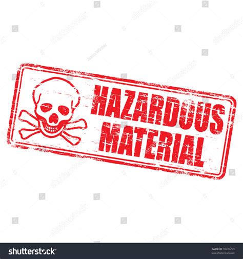 Rubber Stamp Illustration Showing "Hazardous Material" Text And Skull & Bones Symbol - 70232299 ...