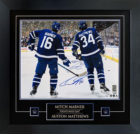 Lot Detail - Auston Matthews and Mitch Marner Signed 16x20 Etched Mat ...