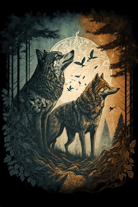 Geri and Freki in 2023 | Wolf art, Wolf artwork, Wolf mythology