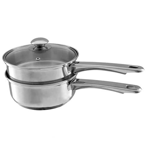 Classic Cuisine 1.5 Qt. Stainless Steel Double Boiler Saucepan with Lid ...