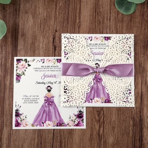 Quinceanera Template Invitations