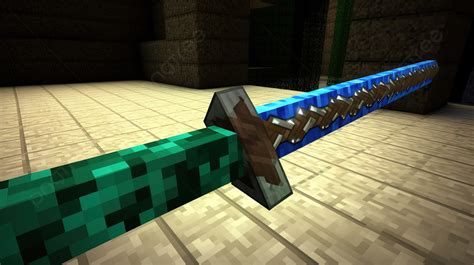 Green And Blue Sword On The Floor Background, Pictures Of Minecraft ...