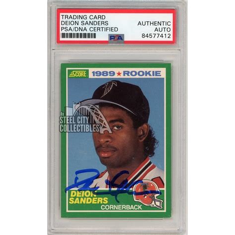 Deion Sanders 1989 Score Football Autograph Rookie Card #246 PSA/DNA | Steel City Collectibles