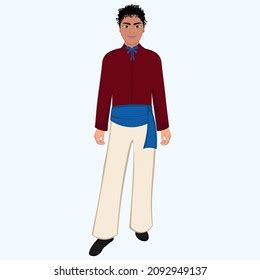 Mens Folk National Costa Rica Costume Stock Illustration 2092949137 ...