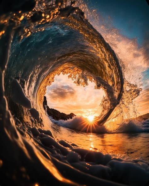 Premium AI Image | Surf wave wallpaper