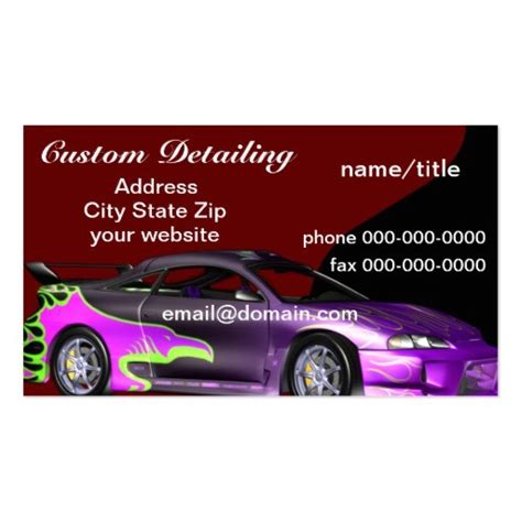 Car Detailing Business Cards Templates Automotive Business Card ...