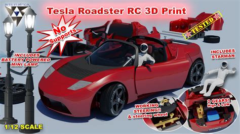 Tesla Roadster RC 3D printable model | CGTrader