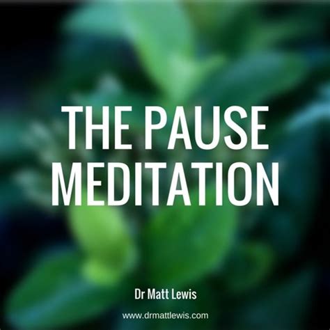 Stream The Pause Meditation by Dr Matt Lewis | Listen online for free on SoundCloud