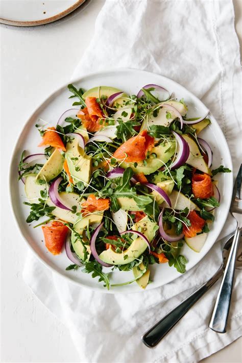 Smoked Salmon, Avocado and Arugula Salad - Downshiftology