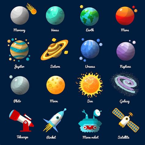 Free Vector | Space Universe Icon Set