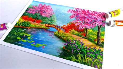 Beautiful Nature Painting - Short Video / Acrylic painting ideas / Landscape Painting - YouTube