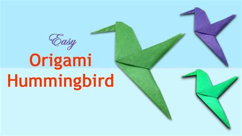 How to make an Origami HummingBird | Paper Bird Craft | Origami Humming ... | Origami ...