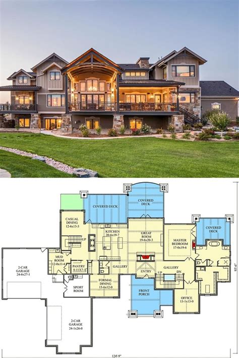 the floor plan for this luxury home is very large and has lots of windows on each side