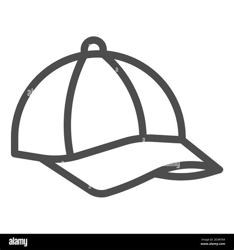 Cap line icon, Summer concept, Baseball cap sign on white background ...