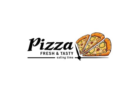 Premium Vector | Modern pizza logo design template with creative time ...