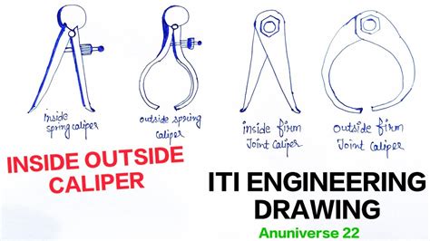 Inside and Outside Caliper || Hand Tool || Free Hand Sketch || For All Trade || Engineering ...