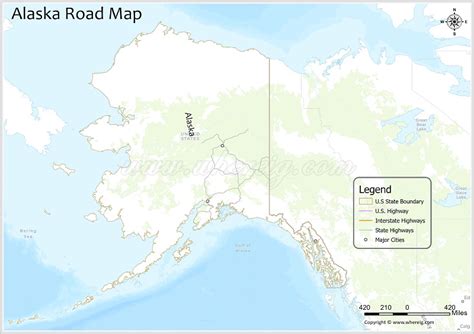 Alaska Road Map - Check road network of State Routes, US Highways, and ...