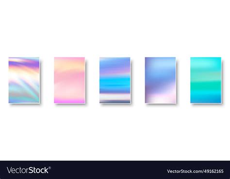 Set of colorful hologram paper card abstract Vector Image