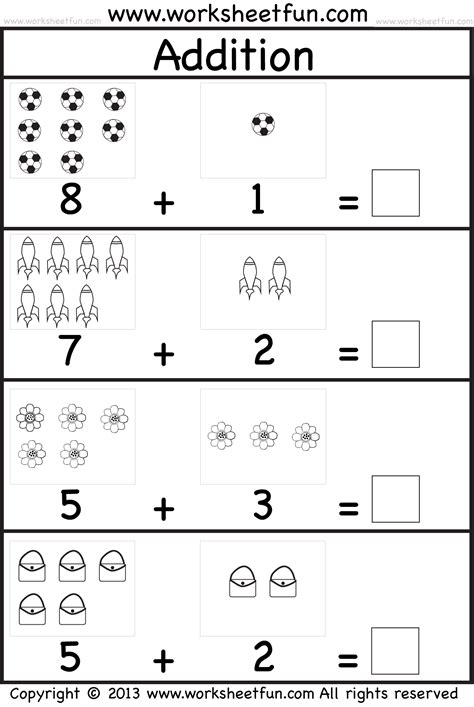 Addition For Preschool Worksheet