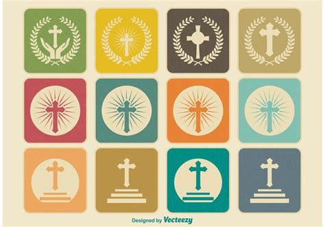 Retro Religious Cross Icons 85773 Vector Art at Vecteezy