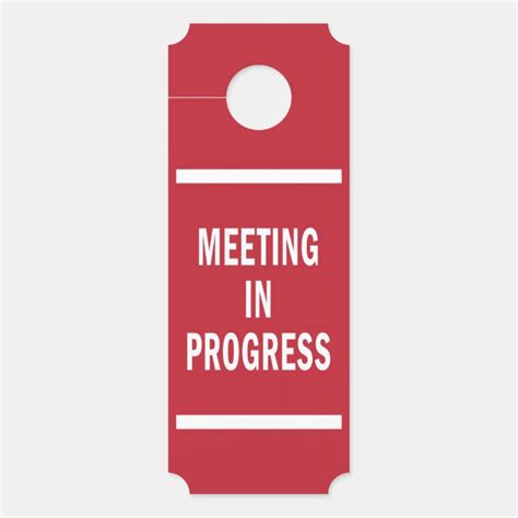 Meeting in Progress Door Hanger | Zazzle